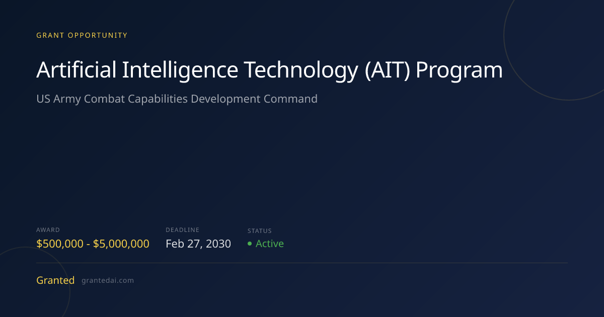 Artificial Intelligence Technology (AIT) Program (2026) | Granted AI