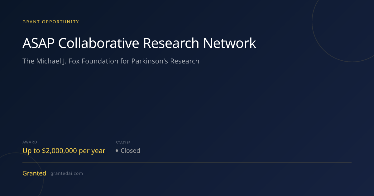 ASAP Collaborative Research Network (2026) | Granted AI