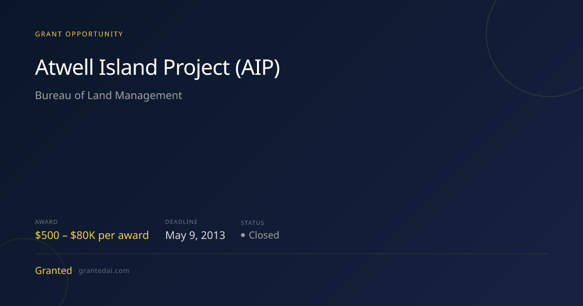 Atwell Island Project (AIP) (2013) | Granted AI
