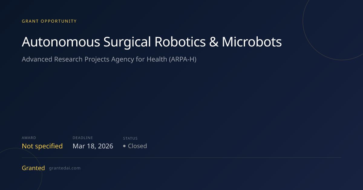 Autonomous Surgical Robotics & Microbots (2026) | Granted AI