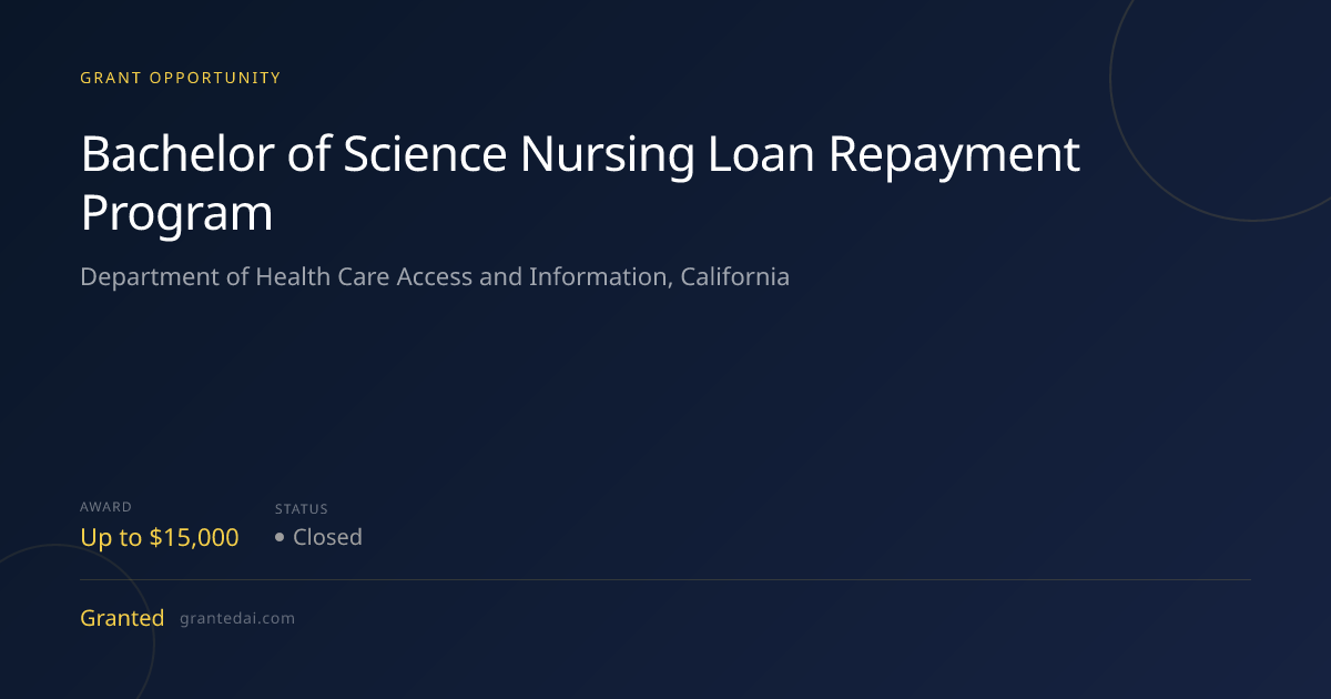 Bachelor of Science Nursing Loan Repayment Program (2026) | Granted AI