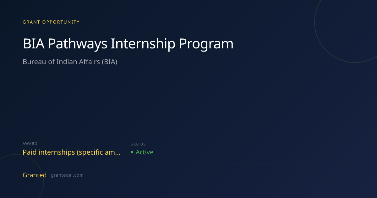 BIA Pathways Internship Program (2026) | Granted AI