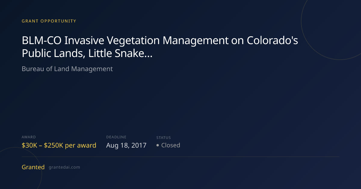 BLM-CO Invasive Vegetation Management on Colorado's Public Lands ...