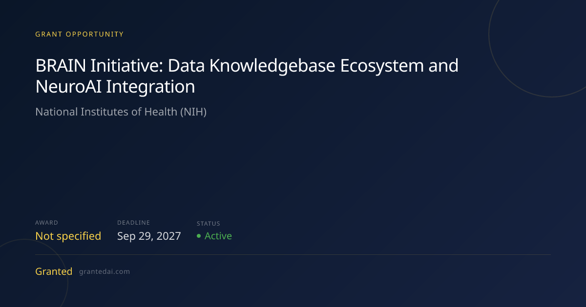 BRAIN Initiative: Data Knowledgebase Ecosystem and NeuroAI Integration ...