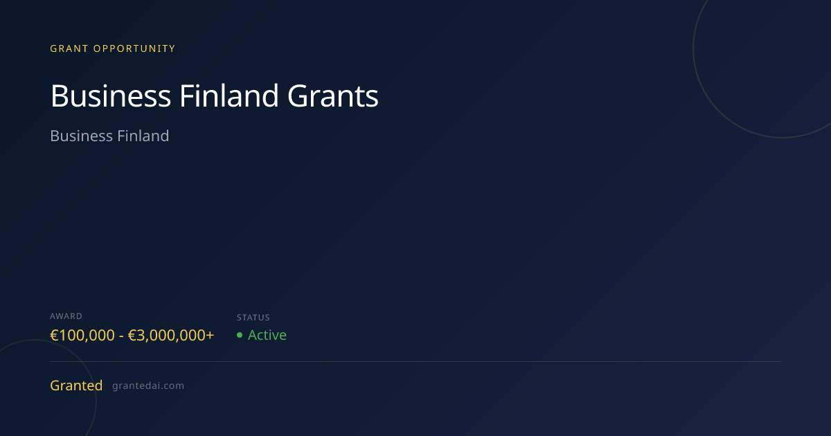 Business Finland Grants (2026) | Granted AI