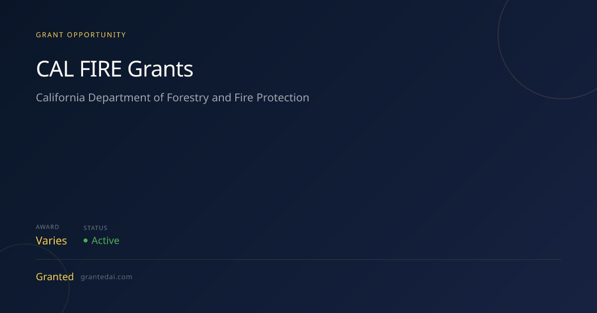 CAL FIRE Grants (2026) | Granted AI