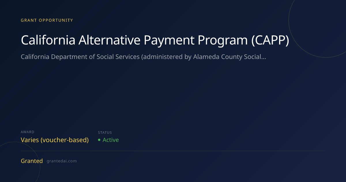 California Alternative Payment Program (CAPP) (2026) | Granted AI