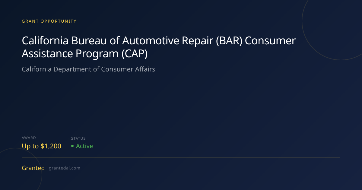 California Bureau of Automotive Repair (BAR) Consumer Assistance ...