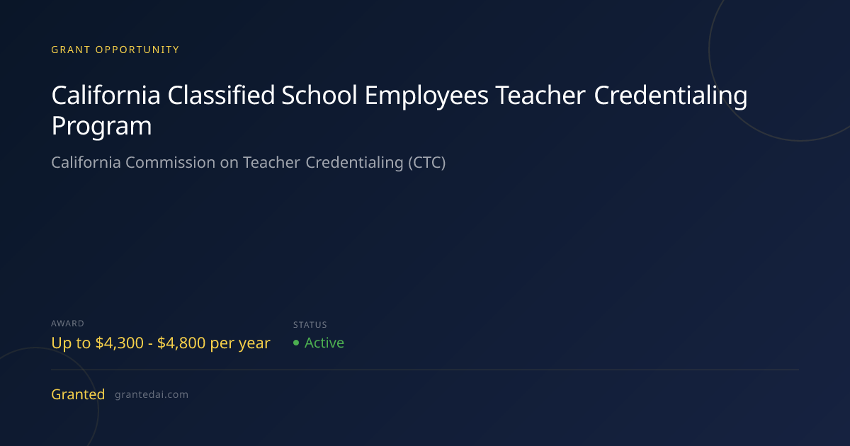 California Classified School Employees Teacher Credentialing Program ...
