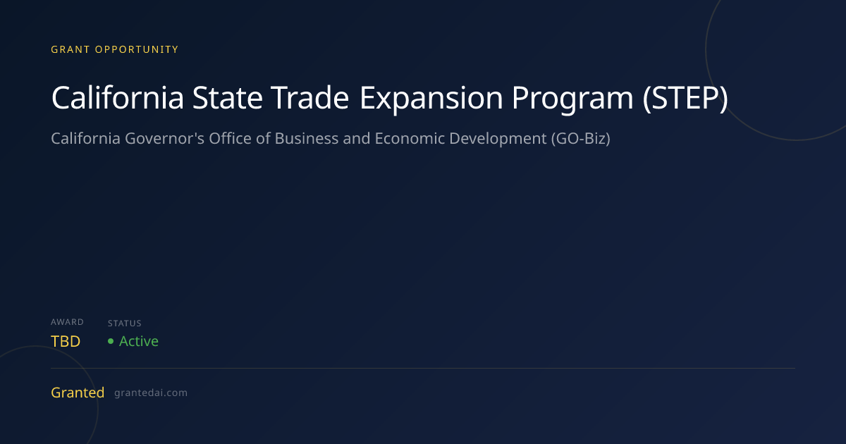 California State Trade Expansion Program (STEP) (2026) | Granted AI
