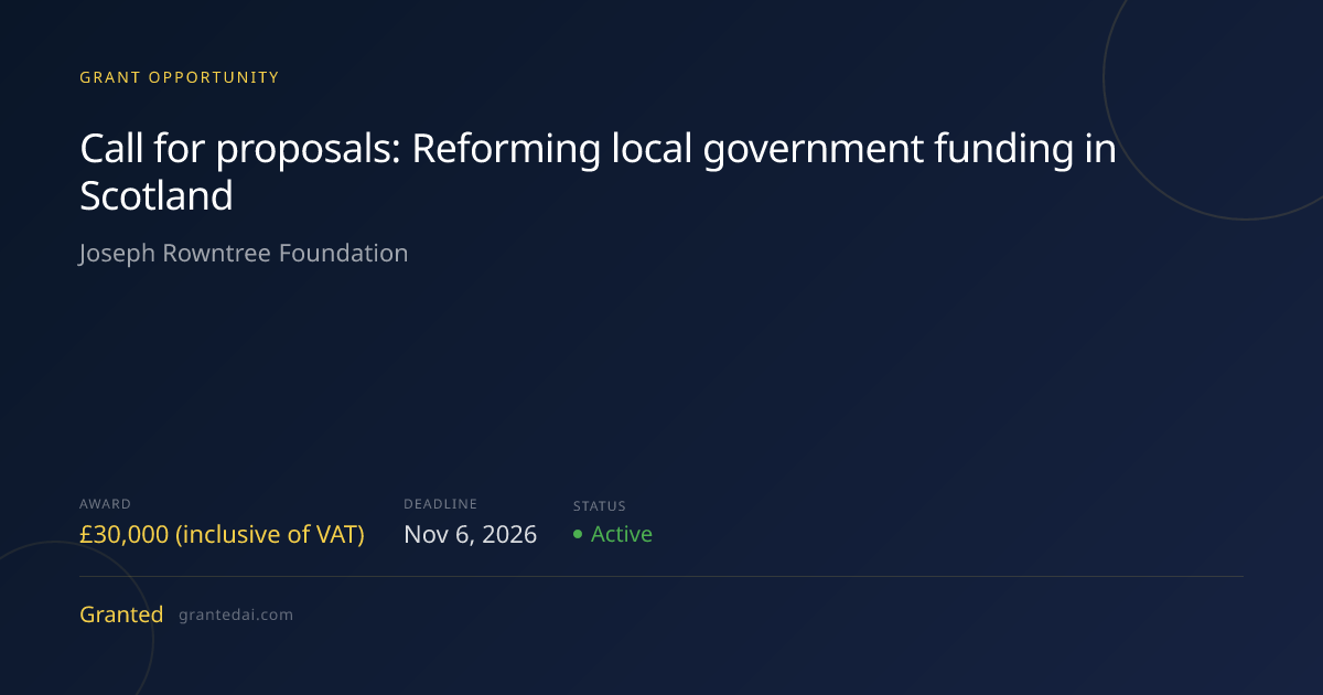 Call for proposals: Reforming local government funding in Scotland ...