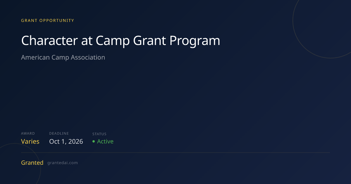 Character at Camp Grant Program (2025) | Granted AI