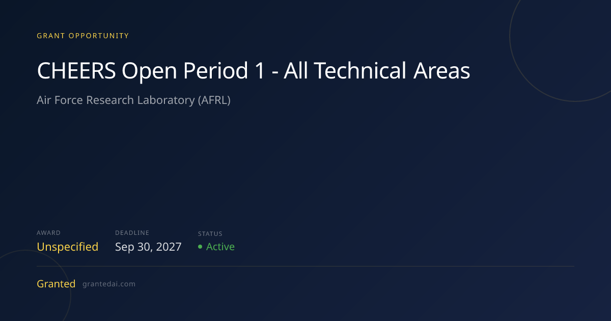 CHEERS Open Period 1 - All Technical Areas (2026) | Granted AI