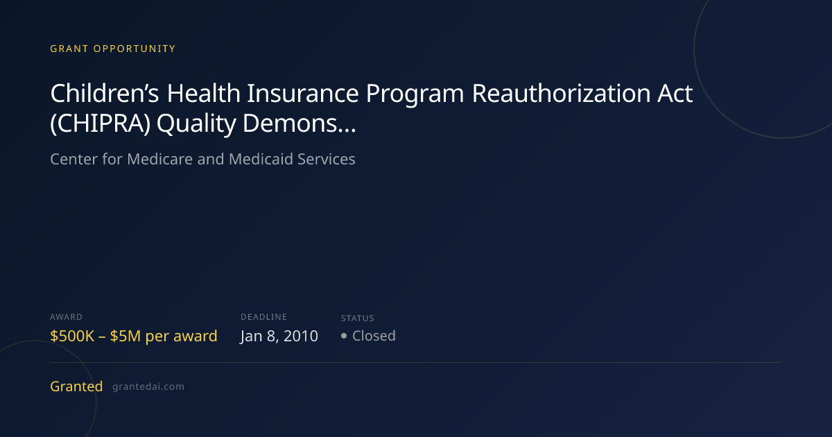 Children’s Health Insurance Program Reauthorization Act (CHIPRA ...
