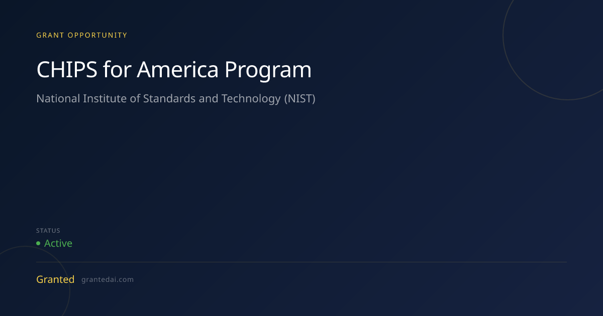 CHIPS for America Program (2026) | Granted AI