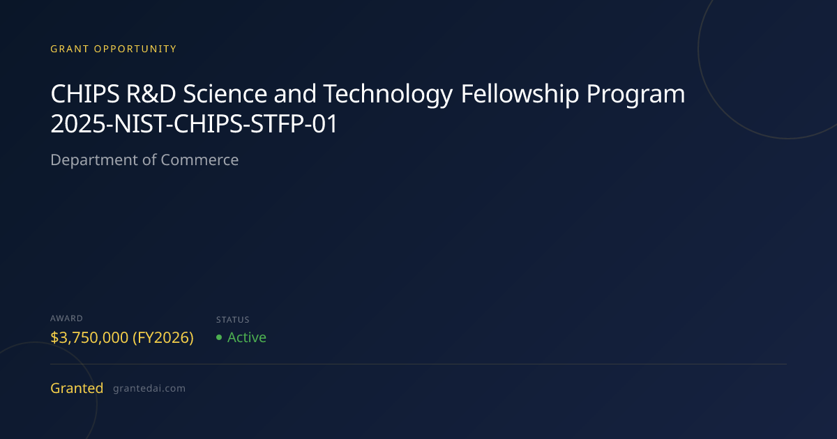 CHIPS R&D Science and Technology Fellowship Program 2025-NIST-CHIPS ...
