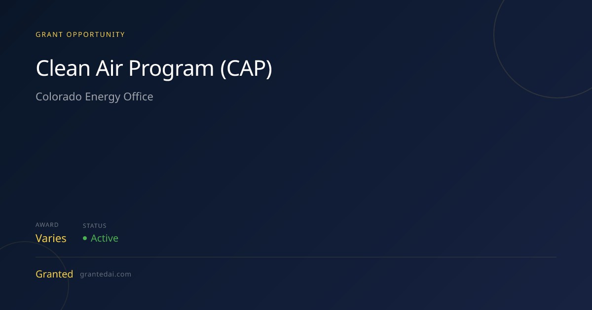 Clean Air Program (CAP) (2026) | Granted AI