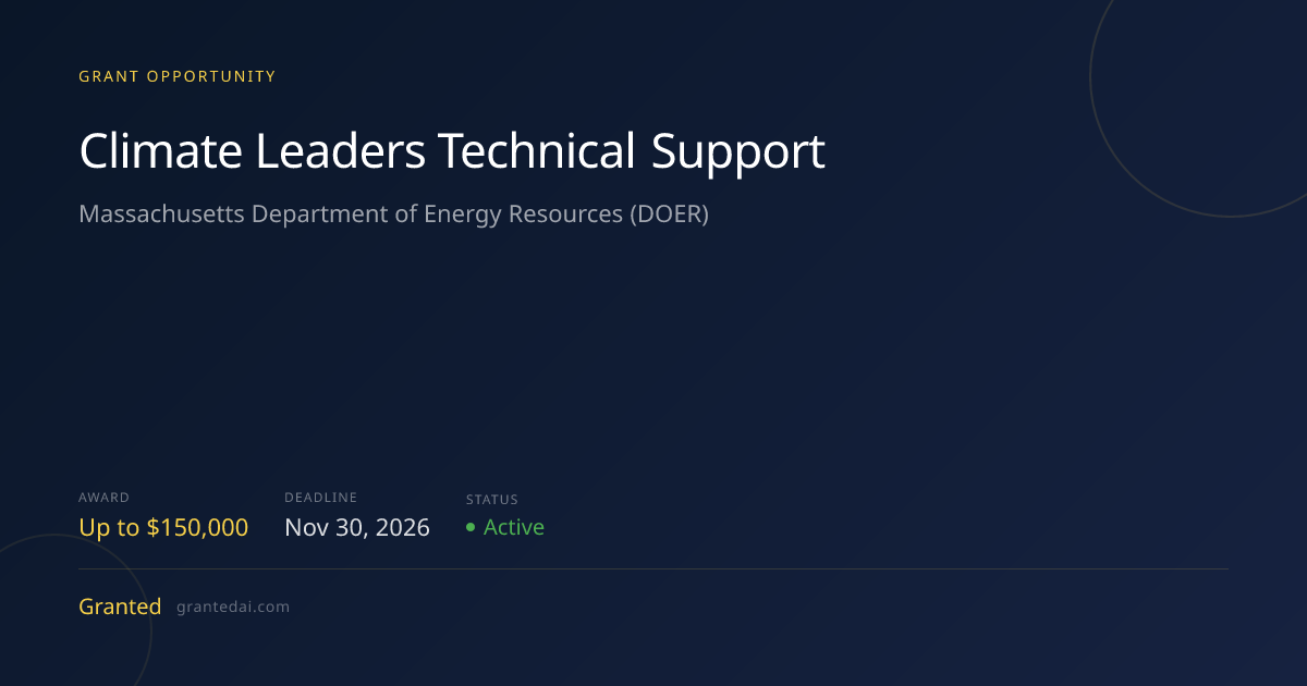 Climate Leaders Technical Support (2026) | Granted AI