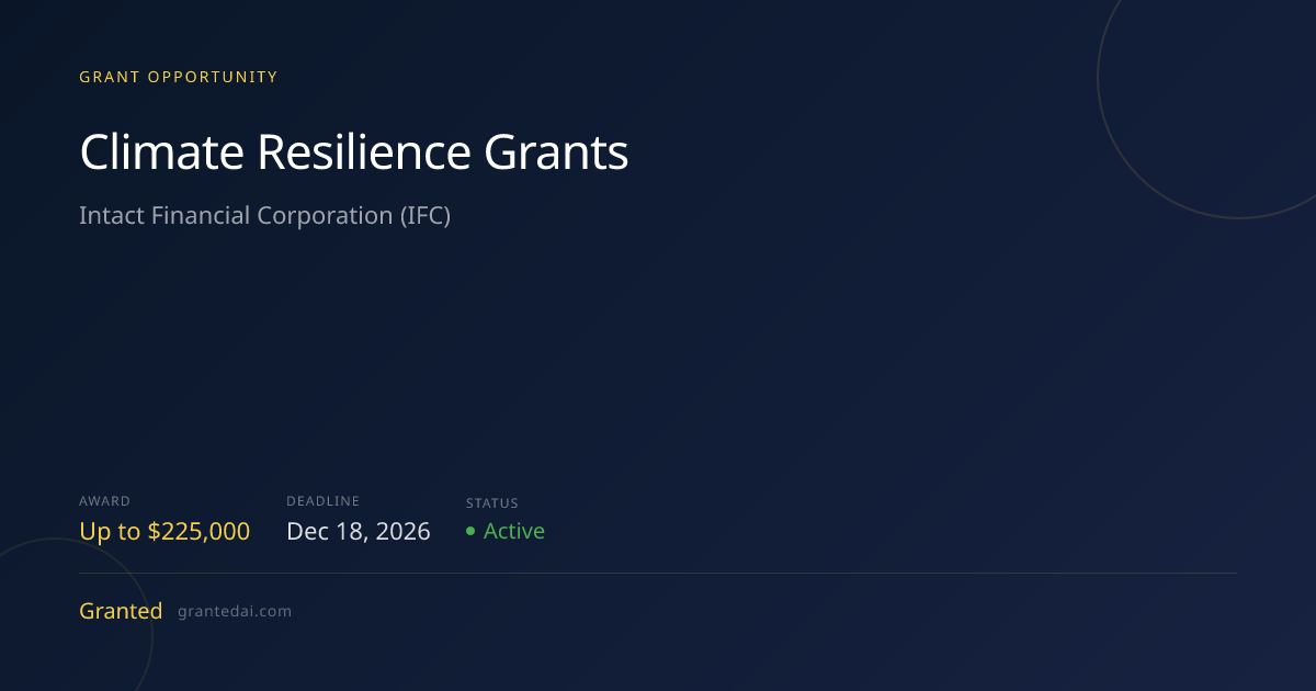 Climate Resilience Grants (2026) | Granted AI