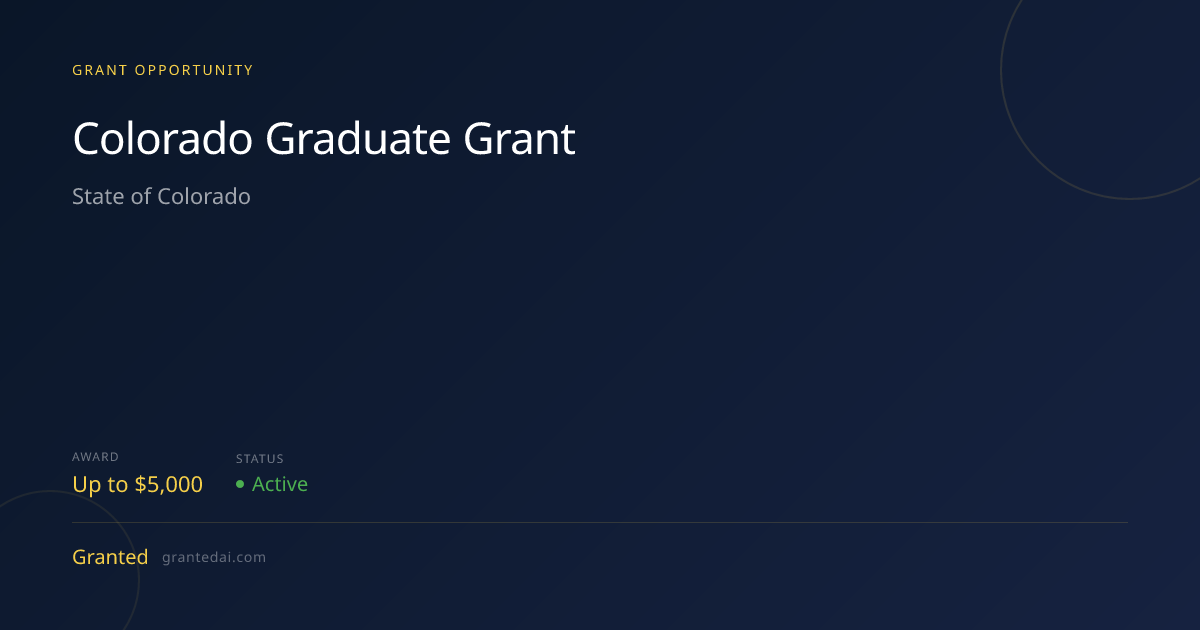 Colorado Graduate Grant (2026) | Granted AI