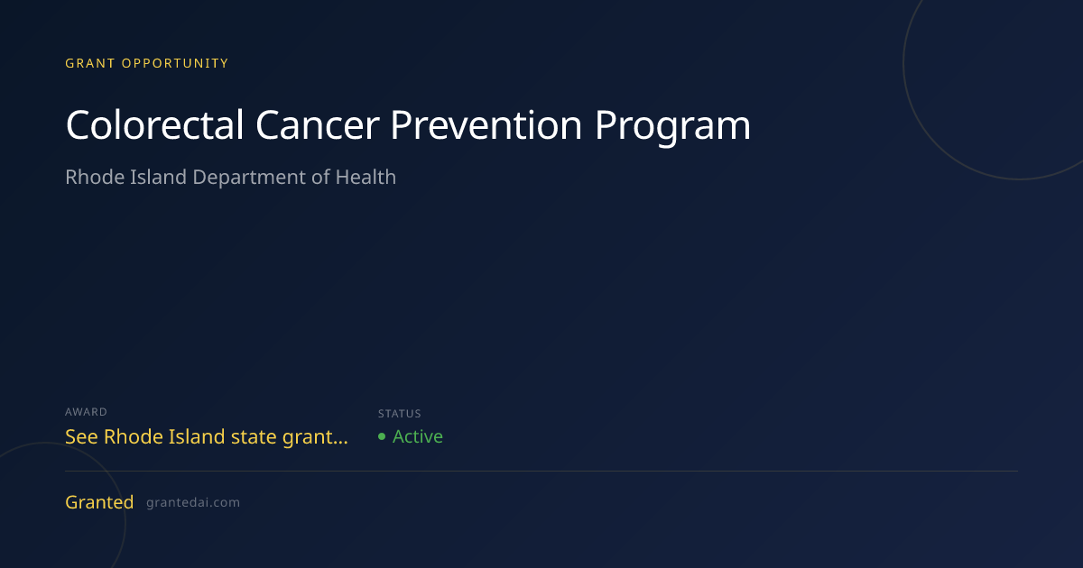 Colorectal Cancer Prevention Program (2026) | Granted AI