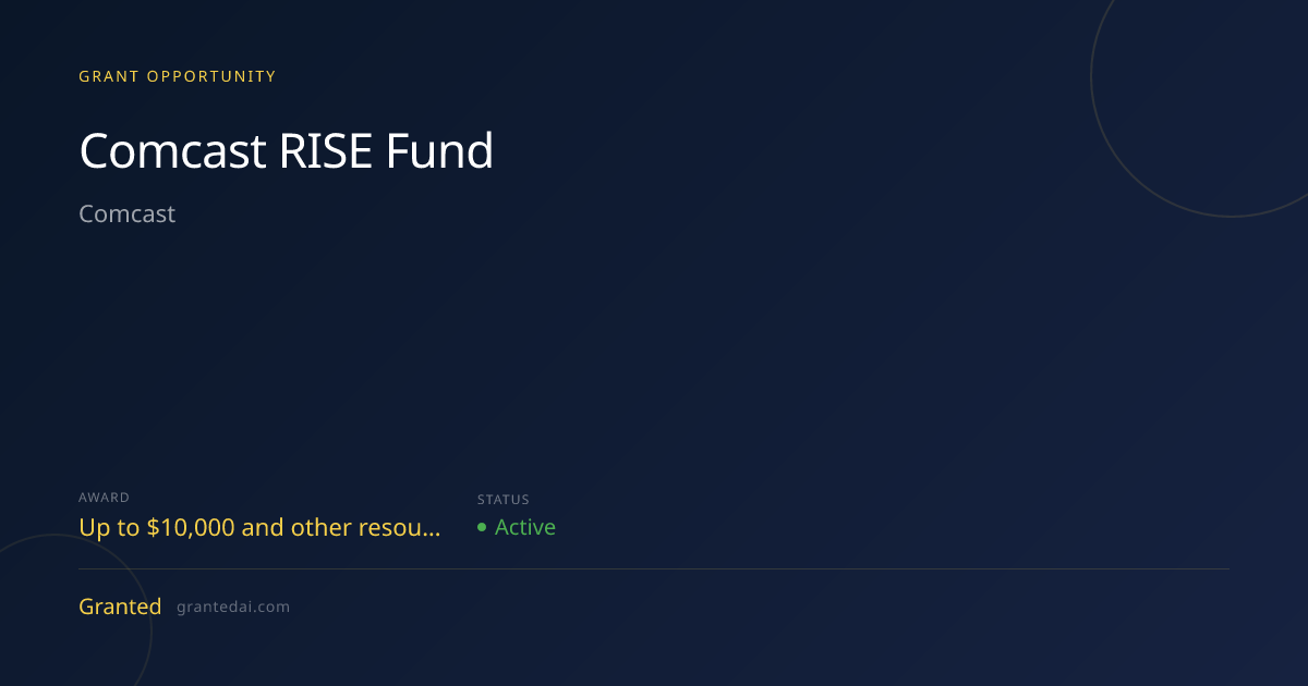 Comcast RISE Fund (2026) | Granted AI