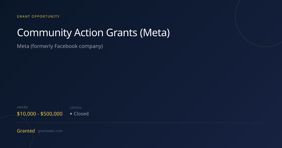 Community Action Grants (Meta) (2026) | Granted AI