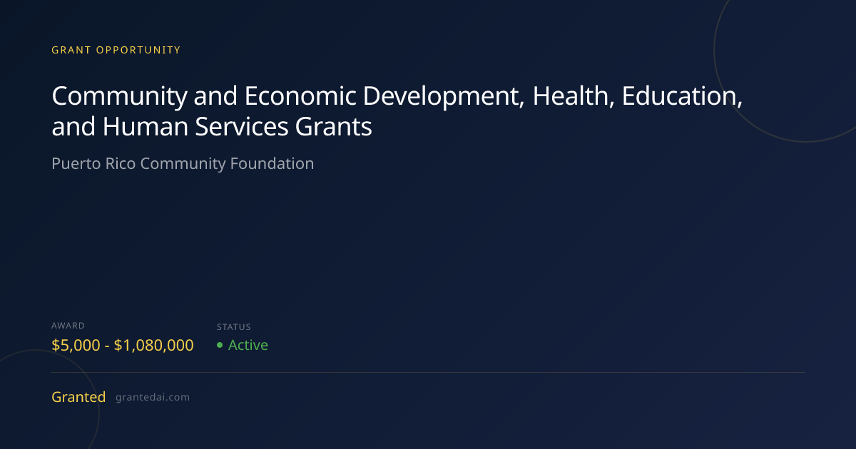 Community and Economic Development, Health, Education, and Human ...