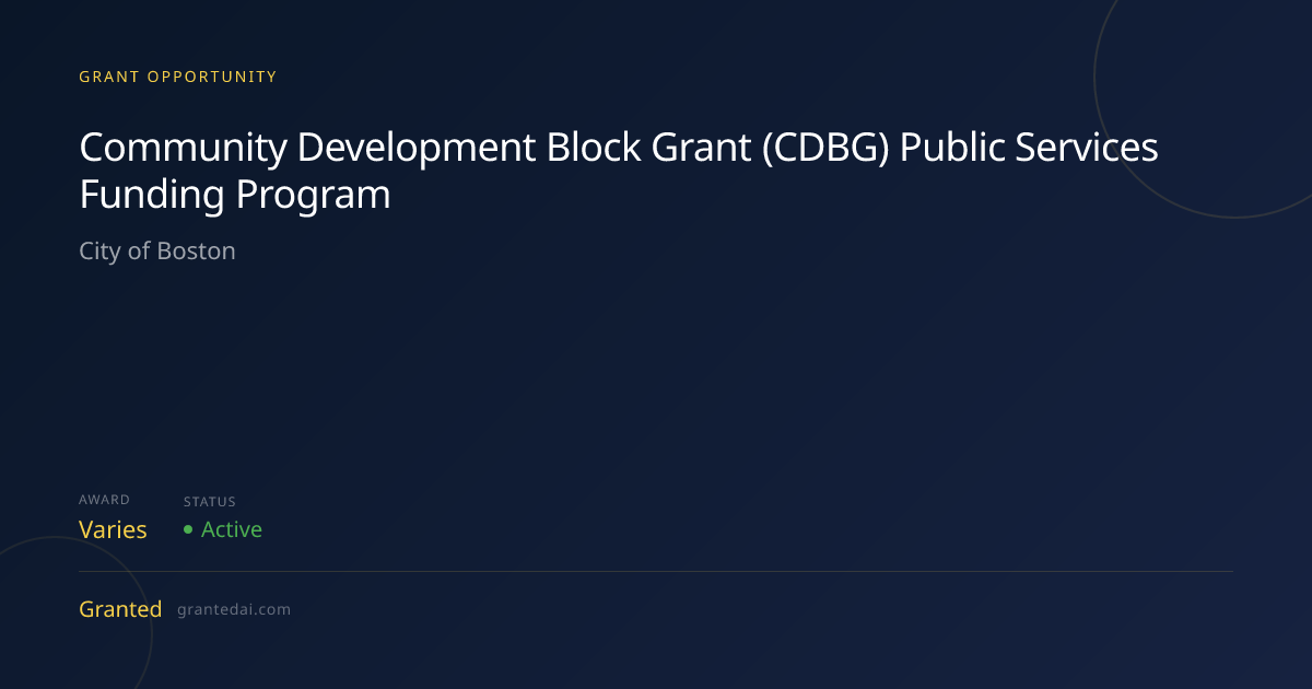 Community Development Block Grant (CDBG) Public Services Funding ...