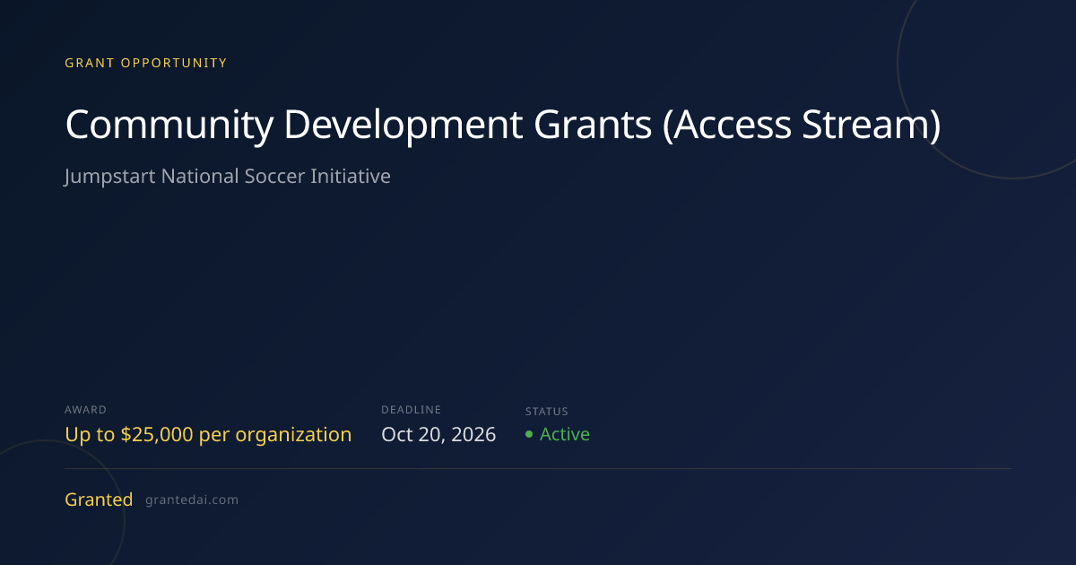 Community Development Grants (Access Stream) (2026) | Granted AI