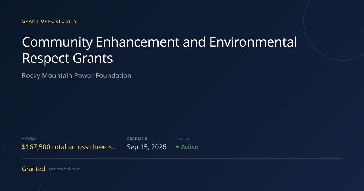 Community Enhancement and Environmental Respect Grants (2026) | Granted AI