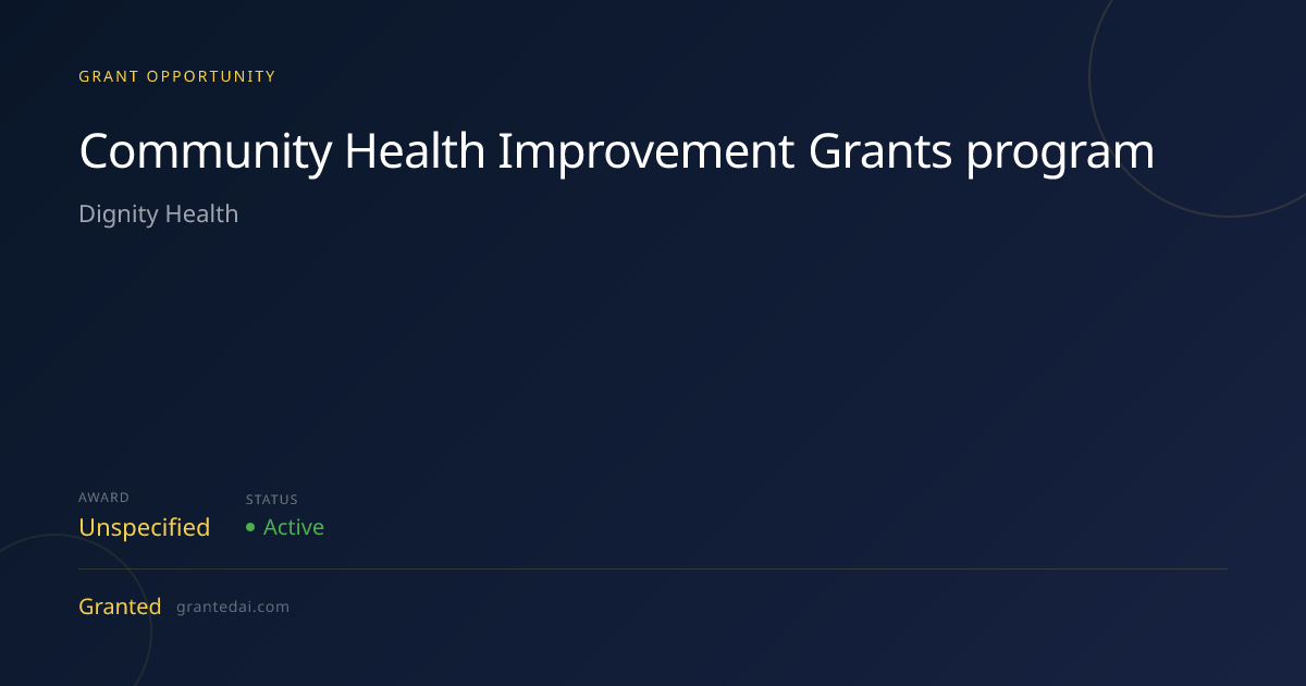 Community Health Improvement Grants program (2026) | Granted AI