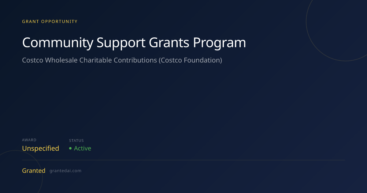 Community Support Grants Program (2026) | Granted AI