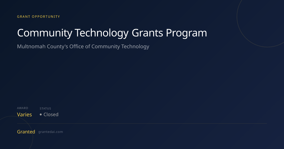 Community Technology Grants Program (2026) | Granted AI