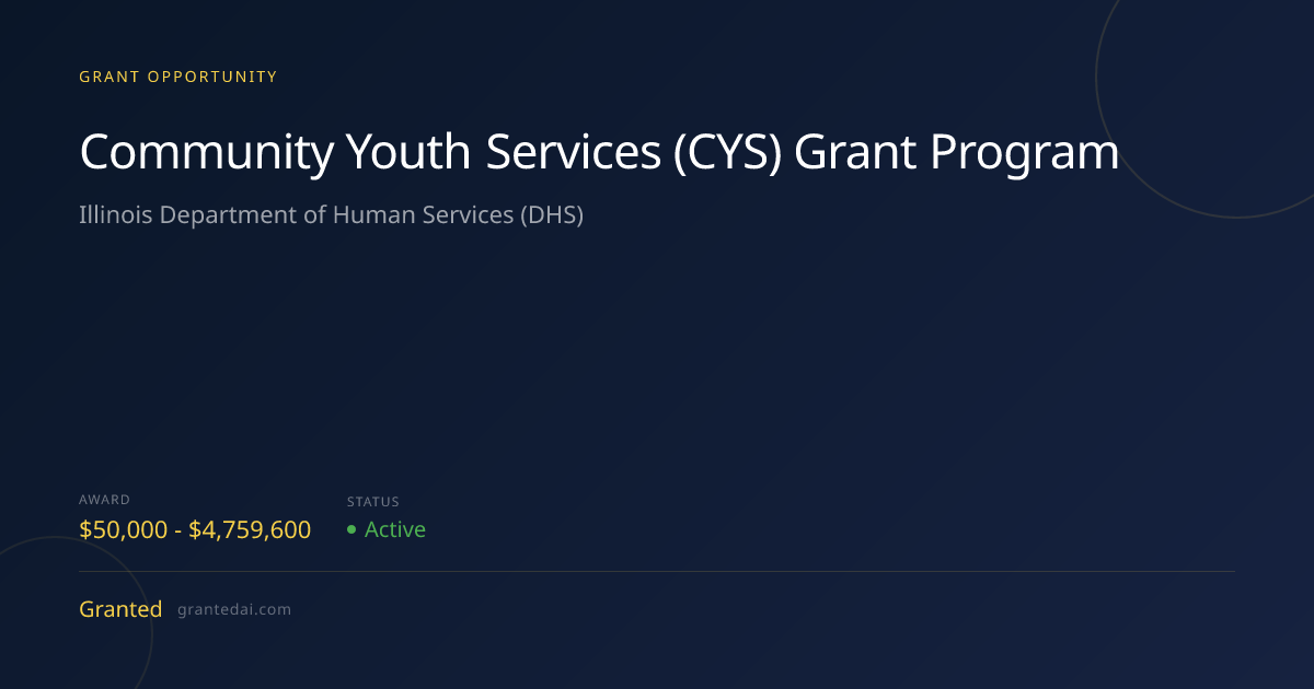 Community Youth Services (CYS) Grant Program (2026) | Granted AI