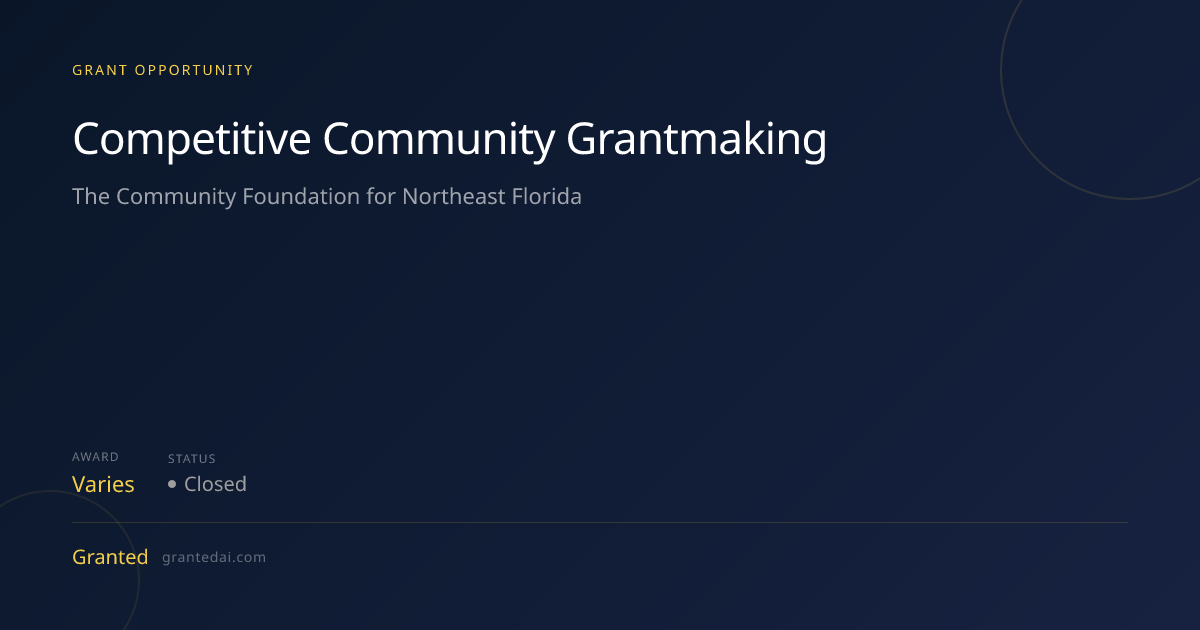 Competitive Community Grantmaking (2026) | Granted AI