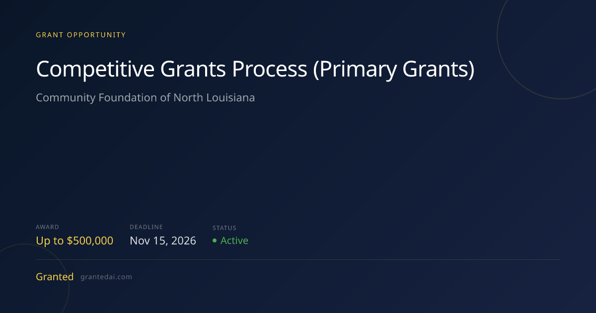 Competitive Grants Process (Primary Grants) (2026) | Granted AI