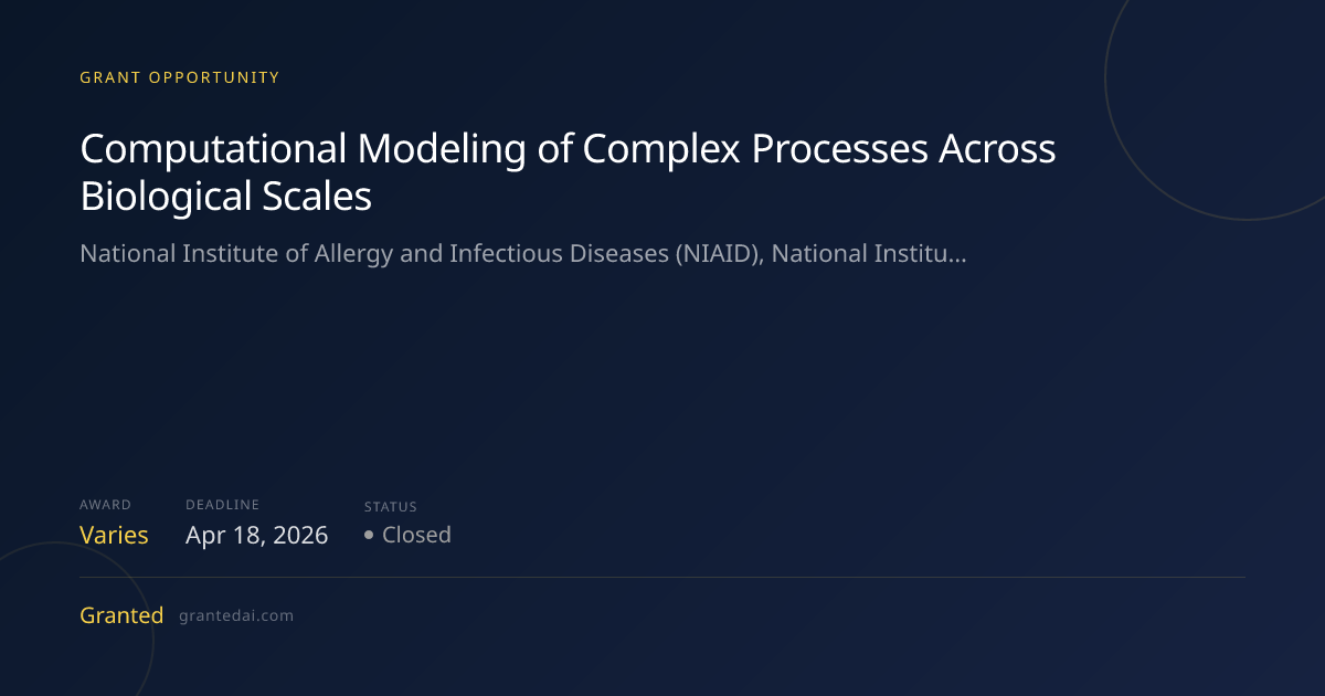 Computational Modeling of Complex Processes Across Biological Scales ...