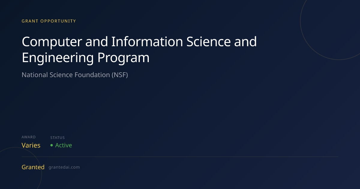 Computer and Information Science and Engineering Program (2026 ...