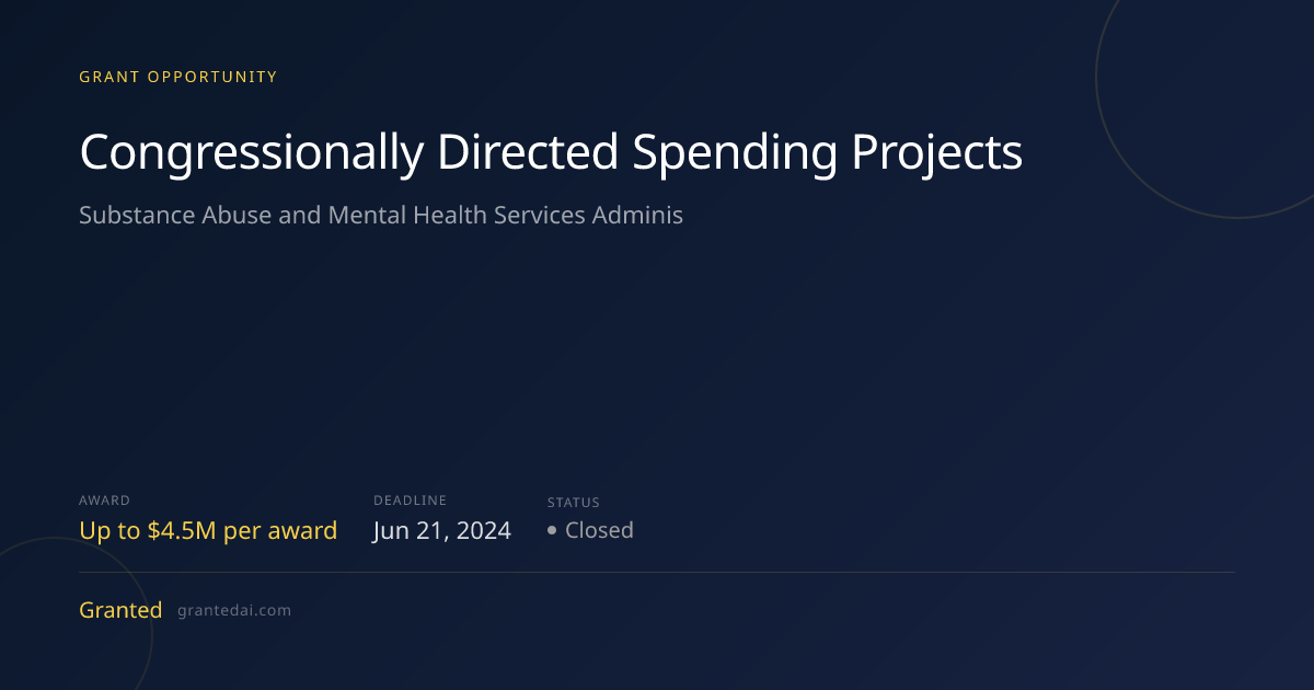Congressionally Directed Spending Projects (2024) | Granted AI