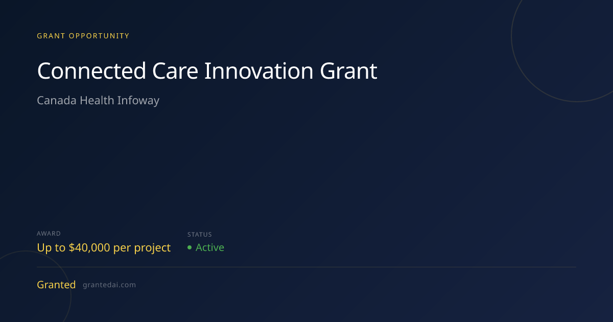 Connected Care Innovation Grant (2026) | Granted AI