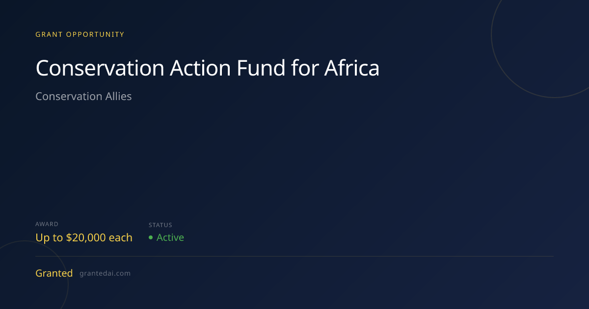 Conservation Action Fund for Africa (2026) | Granted AI