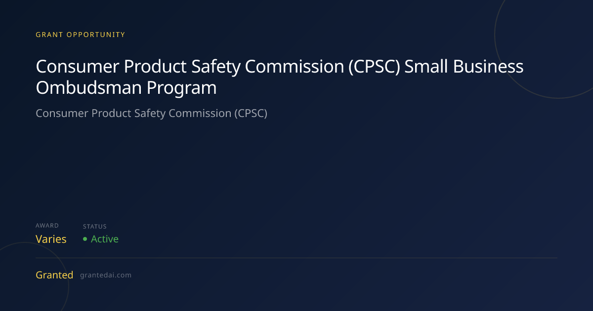 Consumer Product Safety Commission (CPSC) Small Business Ombudsman ...