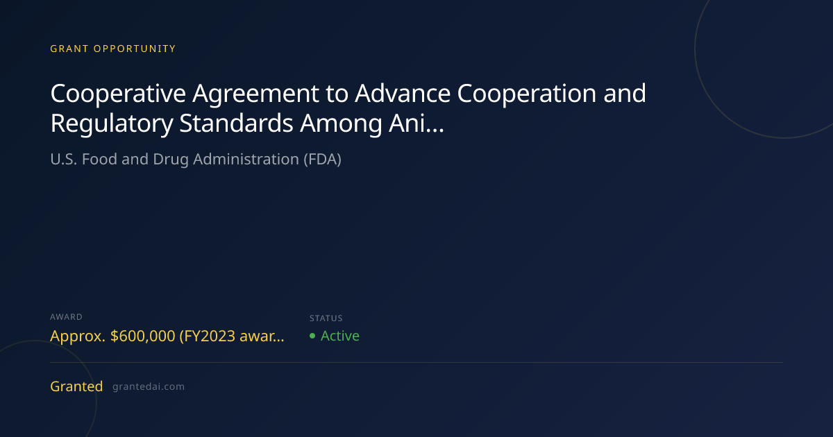 Cooperative Agreement to Advance Cooperation and Regulatory Standards ...
