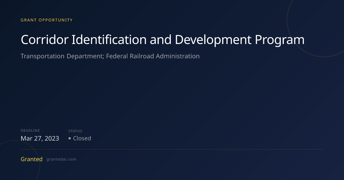Corridor Identification and Development Program (2023) | Granted AI