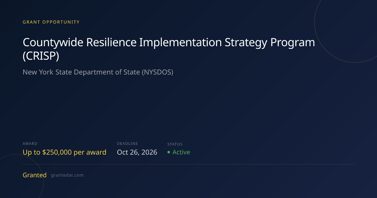 Countywide Resilience Implementation Strategy Program (CRISP) (2026 ...