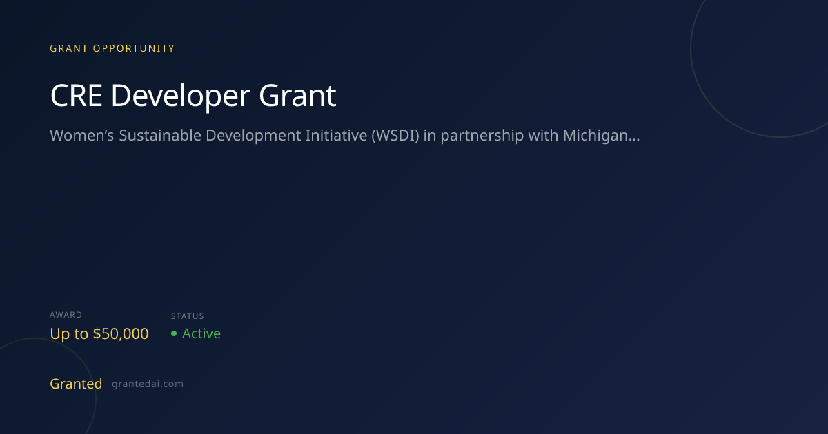 CRE Developer Grant (2026) | Granted AI