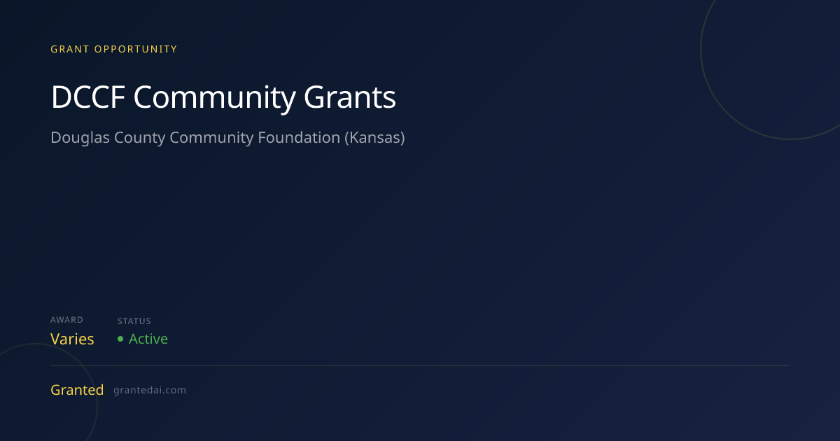 DCCF Community Grants (2026) | Granted AI