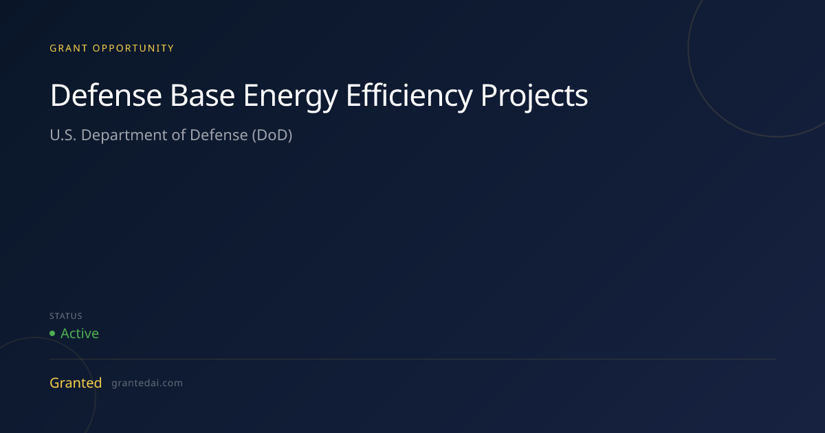 Defense Base Energy Efficiency Projects (2026) | Granted AI