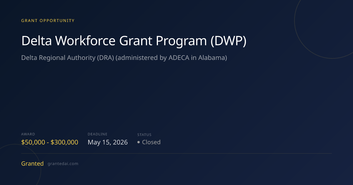 Delta Workforce Grant Program (DWP) (2026) | Granted AI